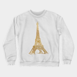 Paris Glamor - Gold Eiffel Tower with a Navy Blue Background Crewneck Sweatshirt